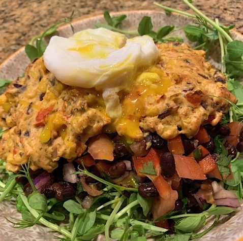 Sweetcorn Fritters & Black Bean Salsa