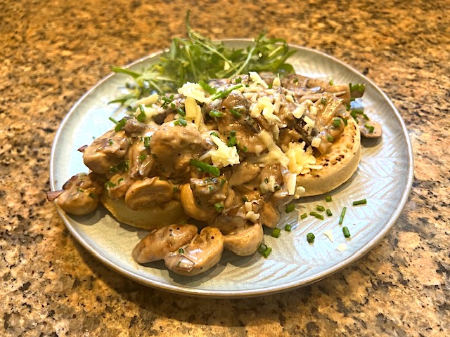 Garlic Mushroom Crumpets