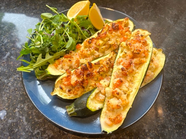 Cheesy Prawn Boats